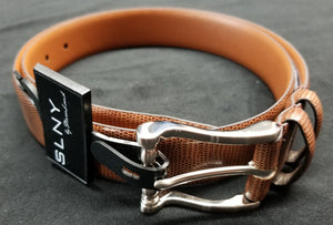 Steven Land Brown Men's Lizard Skin Print Genuine Leather Belts