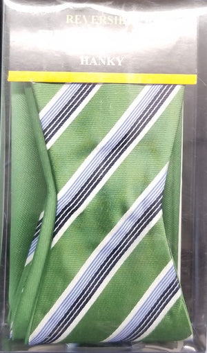 Umo Lorenzo Reversible Green, White, Blue, Black Free Style Bow Tie Set