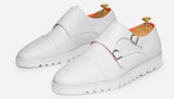 TAYNO THE FRESHMAN DOUBLE MONK STRAP LEATHER SNEAKER WHITE