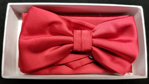 Brand Q Red Solid Bow Tie Set