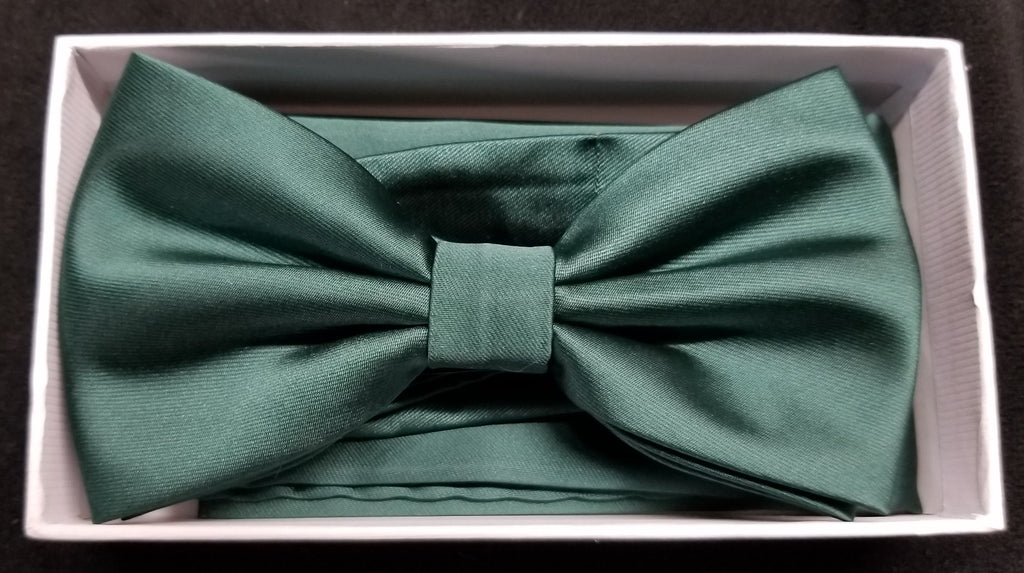 Brand Q Green Solid Bow Tie Set