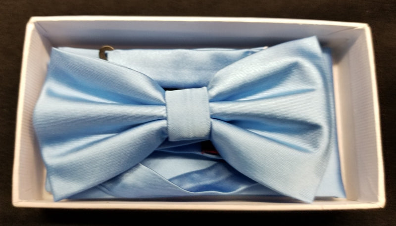 Brand Q Cornflower Solid Bow Tie Set