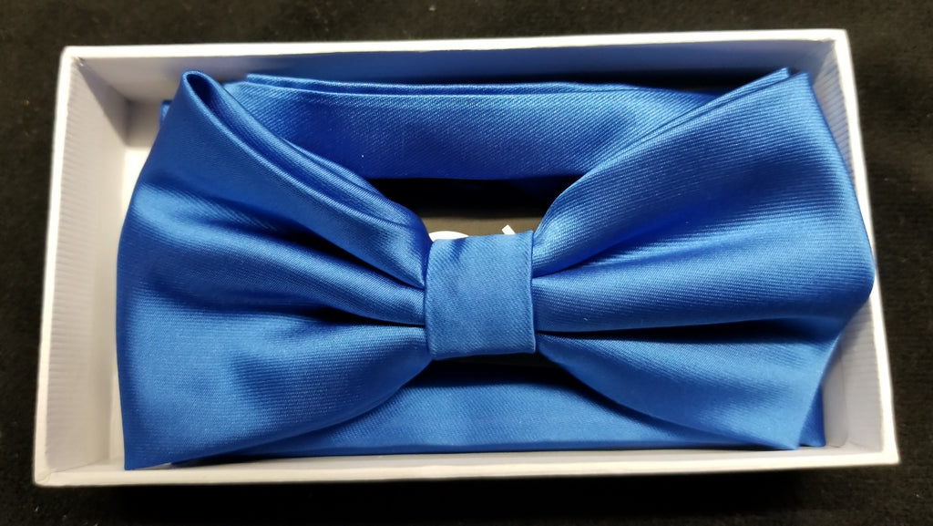 Brand Q Royal Blue Solid Bow Tie Set