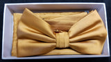 Brand Q Gold Solid Bow Tie Set