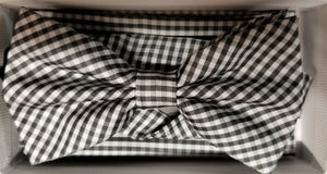 Brand Q Black & White Plaid Bow Tie Set