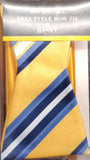 Umo Lorenzo Reversible Yellow, Blue, White Free Style Bow Tie Set