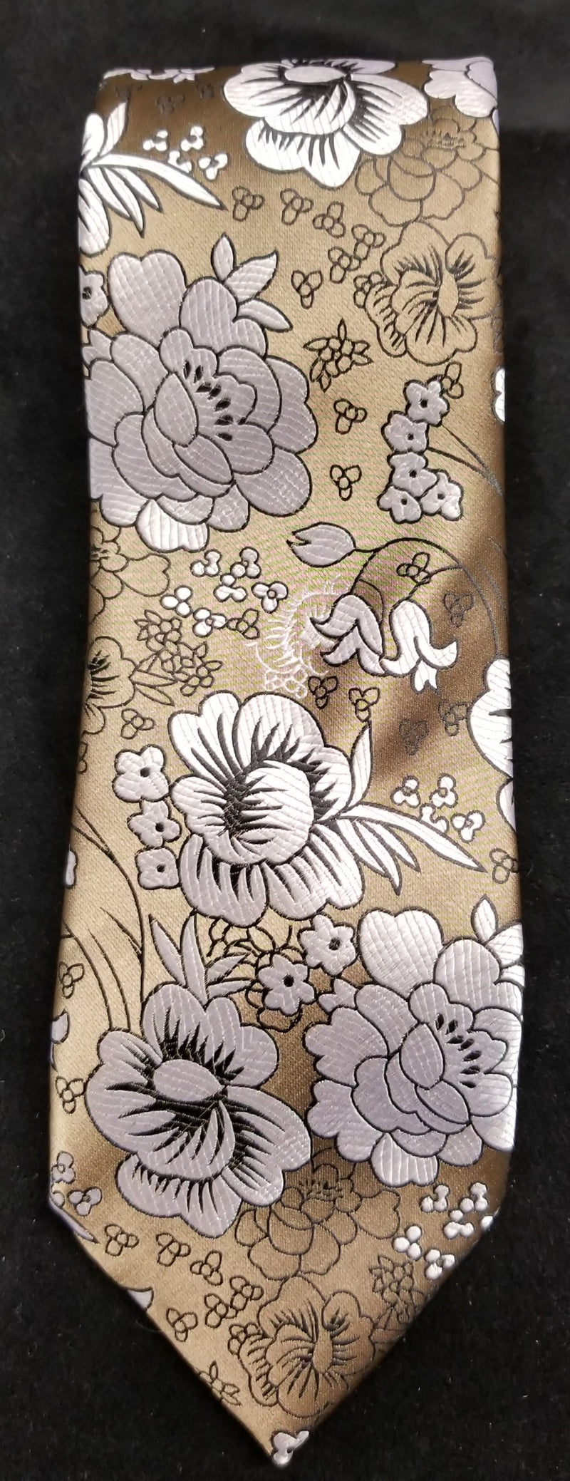 VERSE 9 BROWN/GREY/WHITE/BLACK MULTI-COLOR FLORAL PRINT MEN'S FASHION DRESS TIE