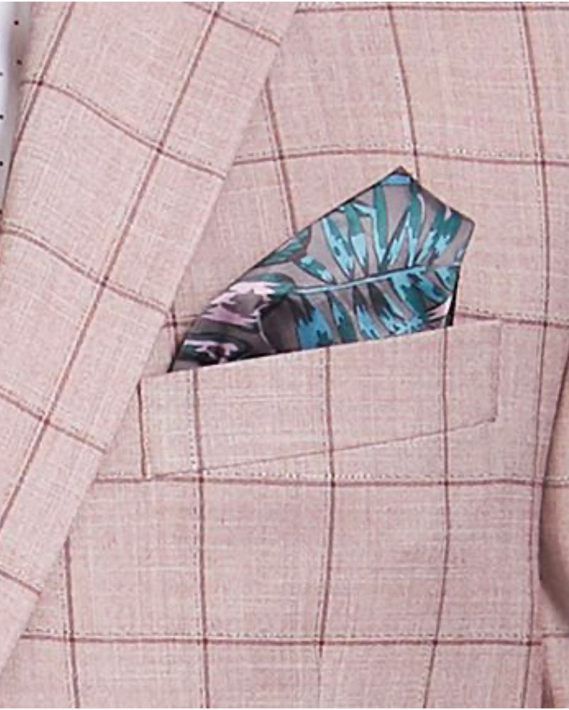 Sean John Men's Classic-Fit Light Red Windowpane Suit