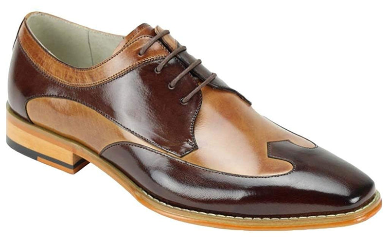 GIOVANNI DEAN CHOCOLATE BROWN/ TAN MEN'S DRESS SHOES