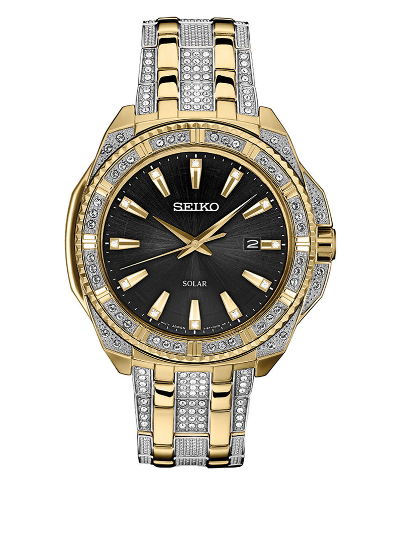 Seiko Men's 'Crystal Solar' Quartz Stainless Steel Casual Watch
