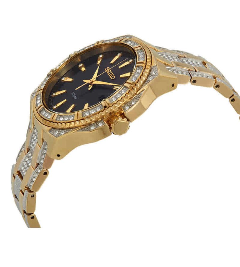 Seiko Men's 'Crystal Solar' Quartz Stainless Steel Casual Watch