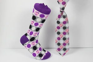 Verse 9 Delhi-2 Purple/Pink/Grey/Black/White Polka Dot Design Sock Combo