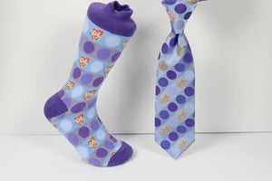 Verse 9 Delhi-3 Lavender/Light Blue/Grey Polka Dot Design Sock Combo