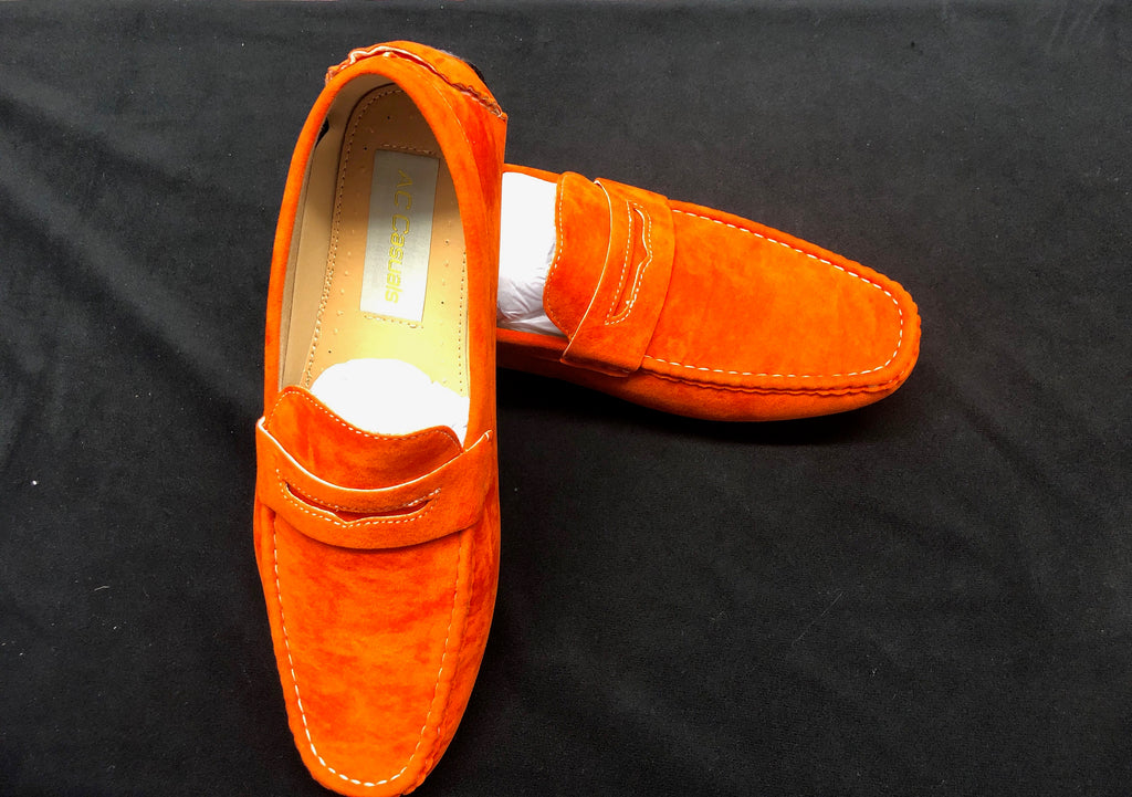 AC Casuals Men's Orange Fashion Slip On Loafers Shoes