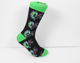 Verse 9 Dal Housie Lime Green/Black/White/Pink Pattern Design Socks