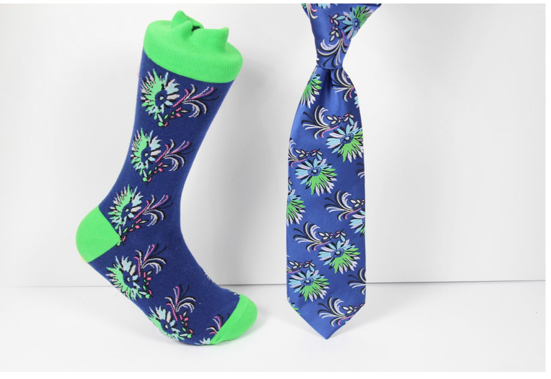 Verse 9 Dal Housie-2 Lime Green/Blue/Black/Pink/ Grey Pattern Design Sock Combo