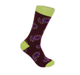 Verse 9 Askia Lime Green/Purple Floral Design Socks