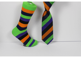 Verse 9 Gita-1 Lime Green/Orange/Blue/ Purple/Black Design Sock Combo