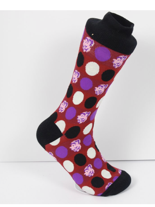 Verse 9 Delhi Black/ Red Polka Dot Design Socks