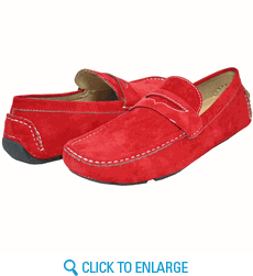 AC Casuals Men's Fire Red Fashion Slip On Loafers Shoes