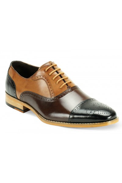 GIOVANNI BAILEY BLACK/CHOCOLATE BROWN/TAN MEN'S DRESS SHOES