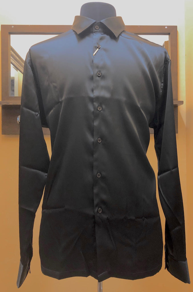 Cigar Couture Black Silk Men's Long Sleeve Shirt