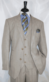 Lorenzo Bruno Taupe Brown Italian Design Men's Suit