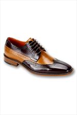 Steven Land Burgundy/Tan Men's Leather Fashion Shoes